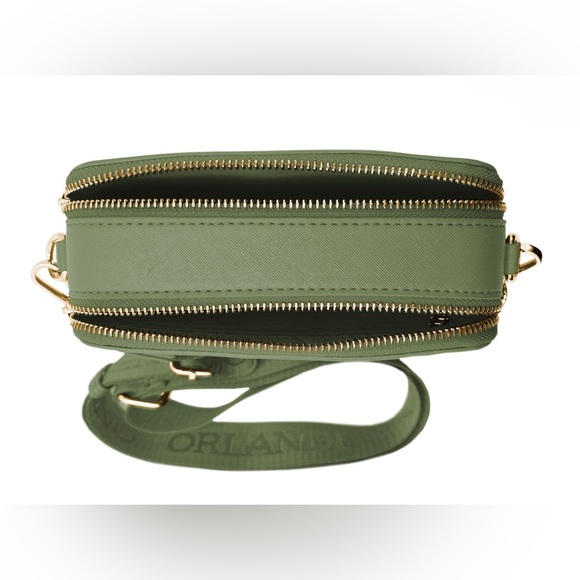 NWT Valentino Orlandi Camera Bag olive Green crossbody MSRP $159 New - Picture 4 of 5